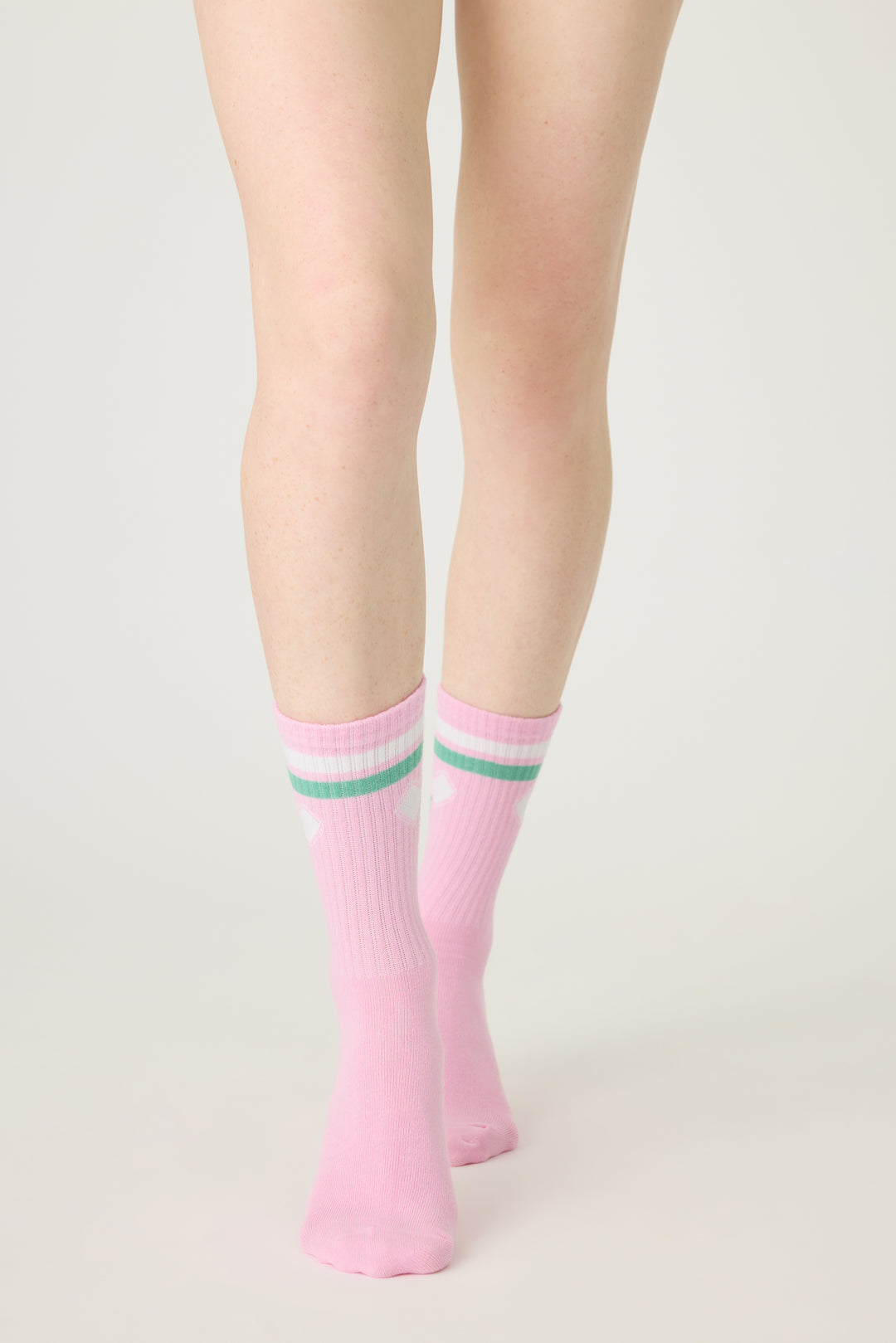 1-pack crew sock Women & girls pink sock with Pickelball design.
