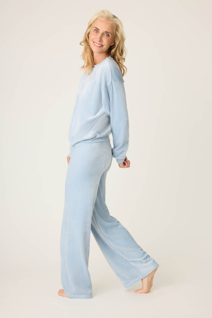 Women's pale blue lounge pullover.