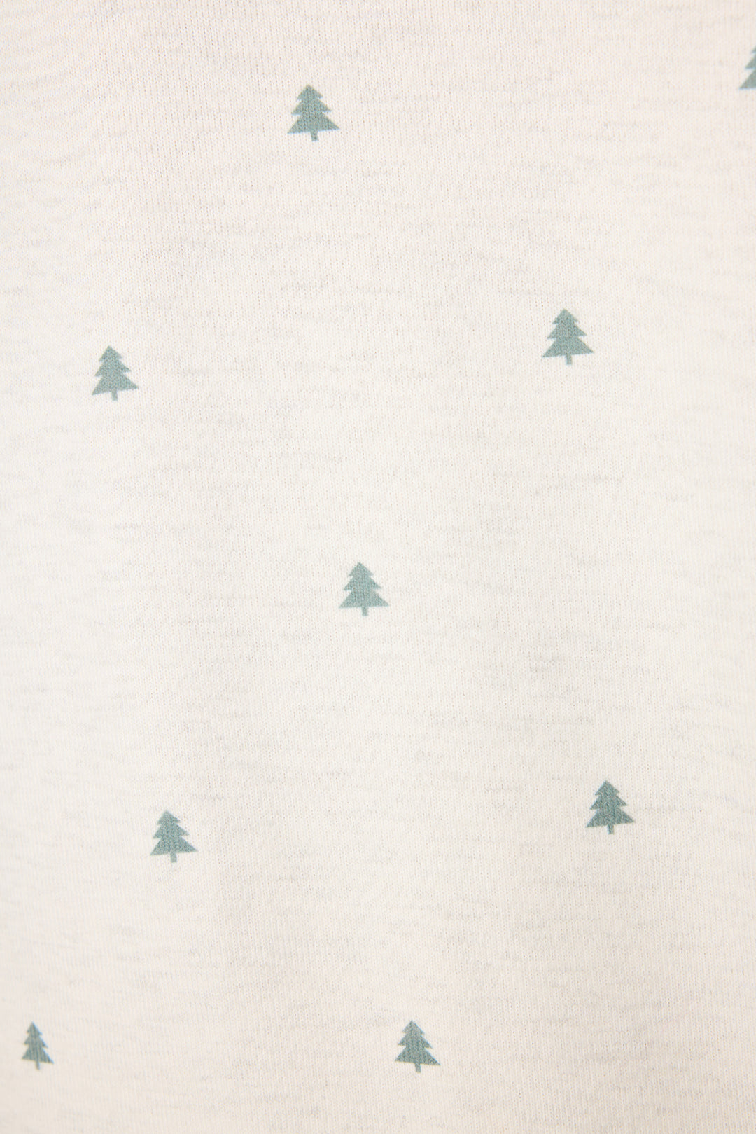 Women's long sleeve heather grey lounge top with mini tree print. Striped sleeve cuffs & open hem