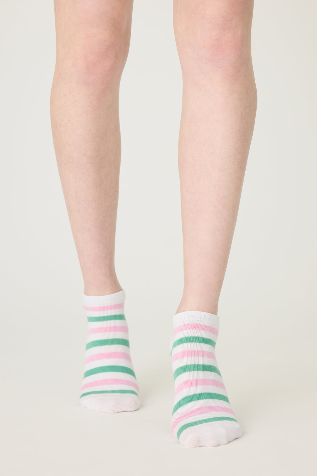 3-pack no-show socks with Pickleball motif for women & girls. White-pink-green designs.