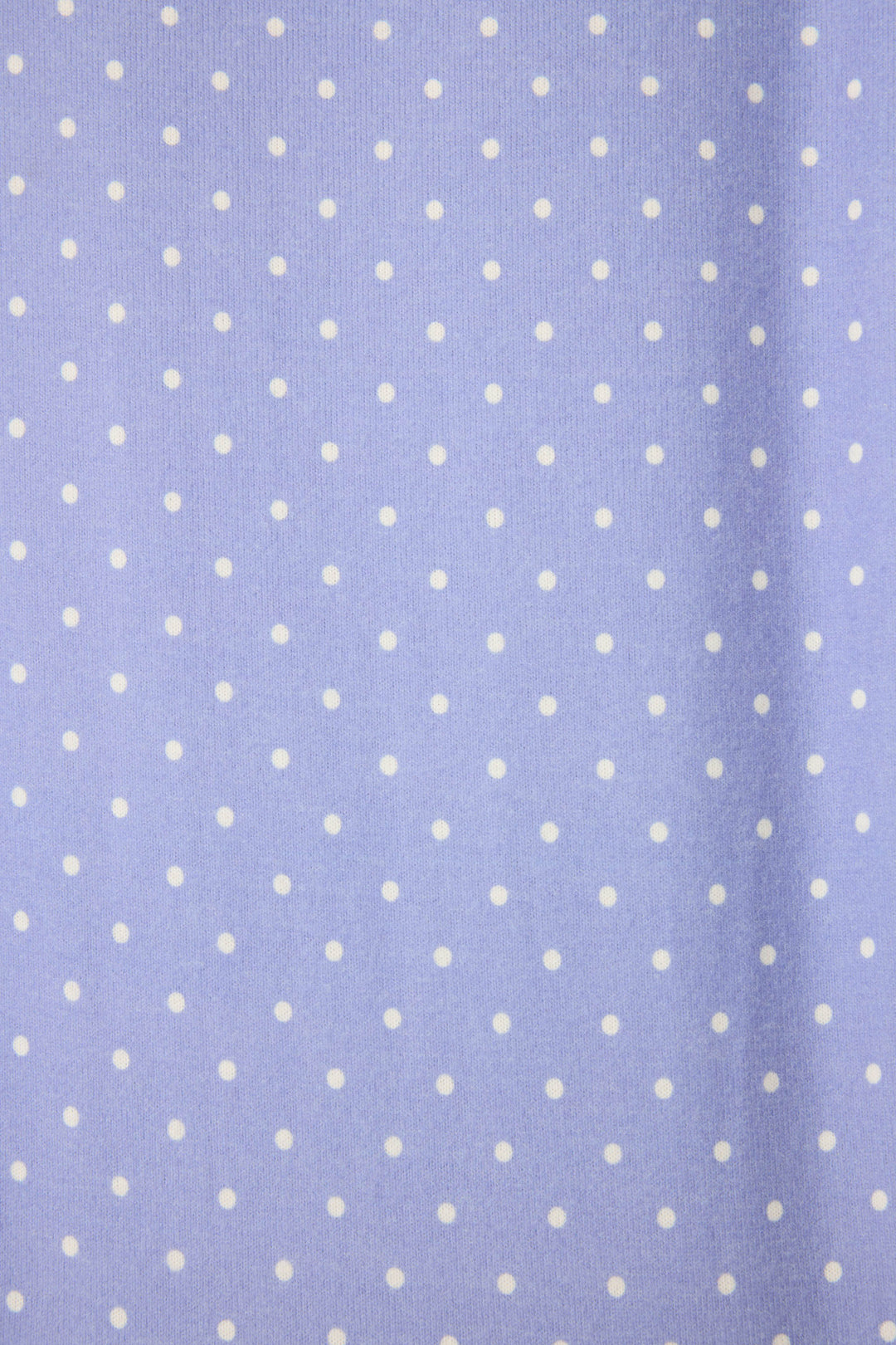 Women's jammie set with long sleeve top & banded pj pant. Peachy jersey in blue polka dot with contrast floral cuffs.