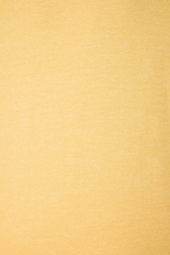 Women's sun yellow lounge set top & jogger with small floral embroidery on cuff.