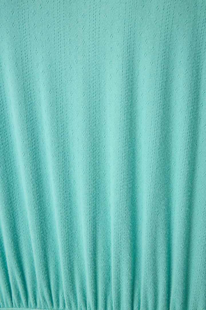 Women's jade long sleeve lounge robe.