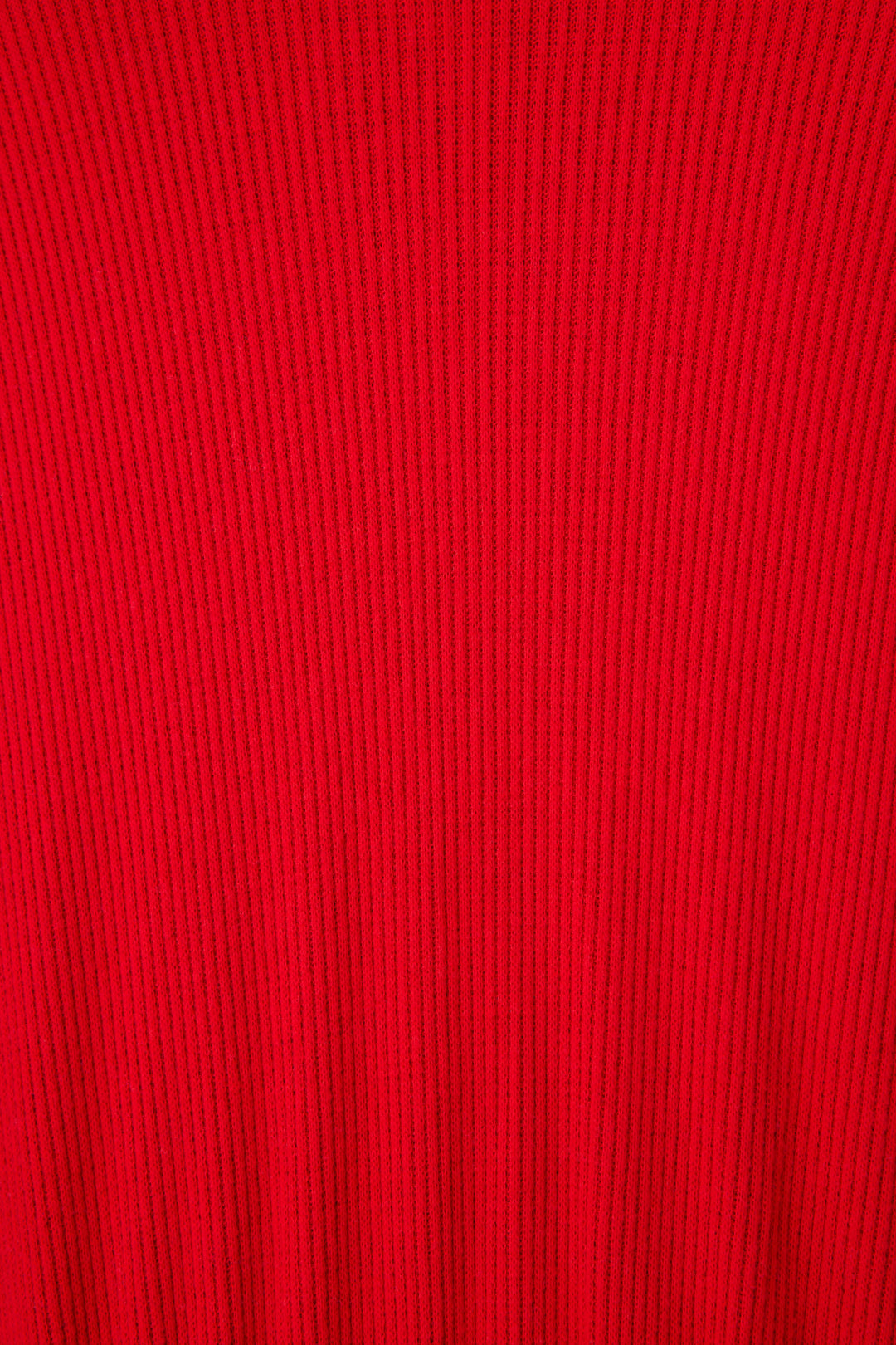Women's red brushed rib knit lounge robe.