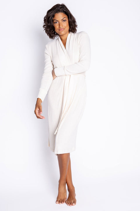 Women's Textured Essentials Stone Robe - Small