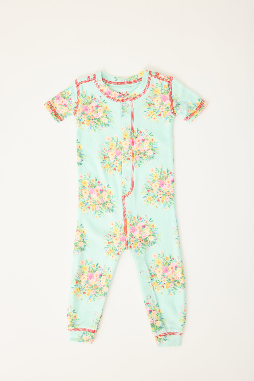 Exclusive collab wtih pop-culture artist Adrian Valencia. Infant onesie romper with front snaps.