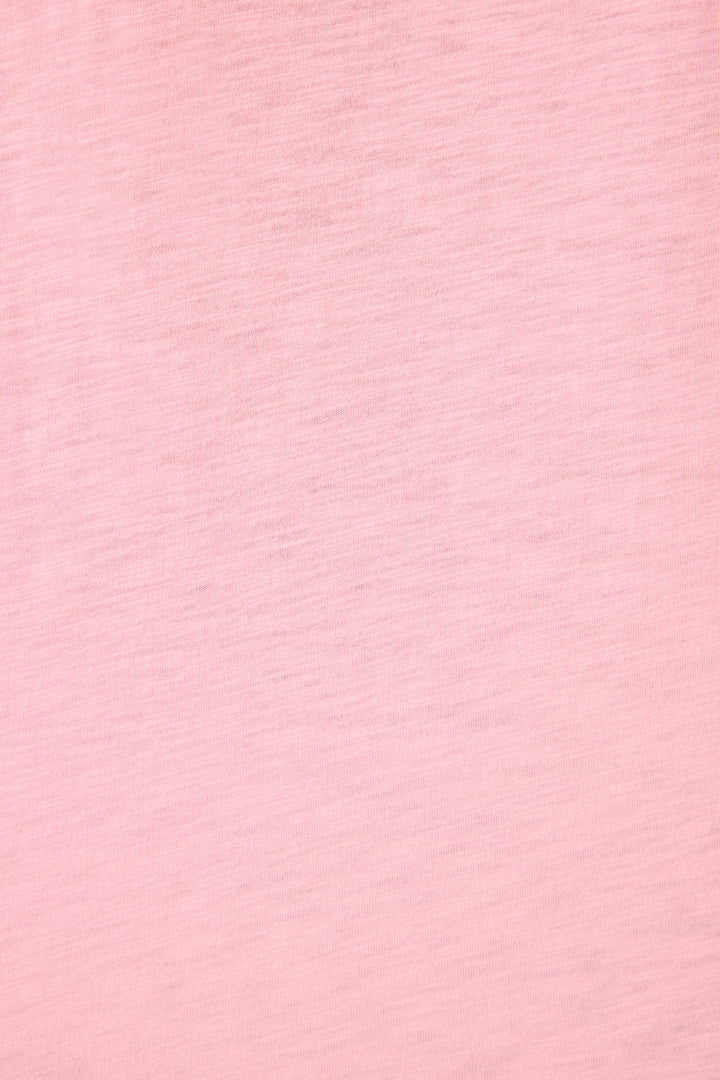 Women's pink short sleeve t-shirt with ALOHA floral graphic print.