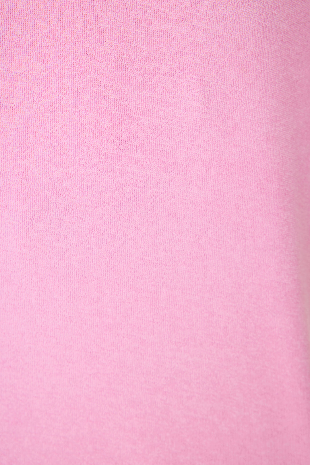 Women's pink vintage terry lounge short with curved hem & embroidery.