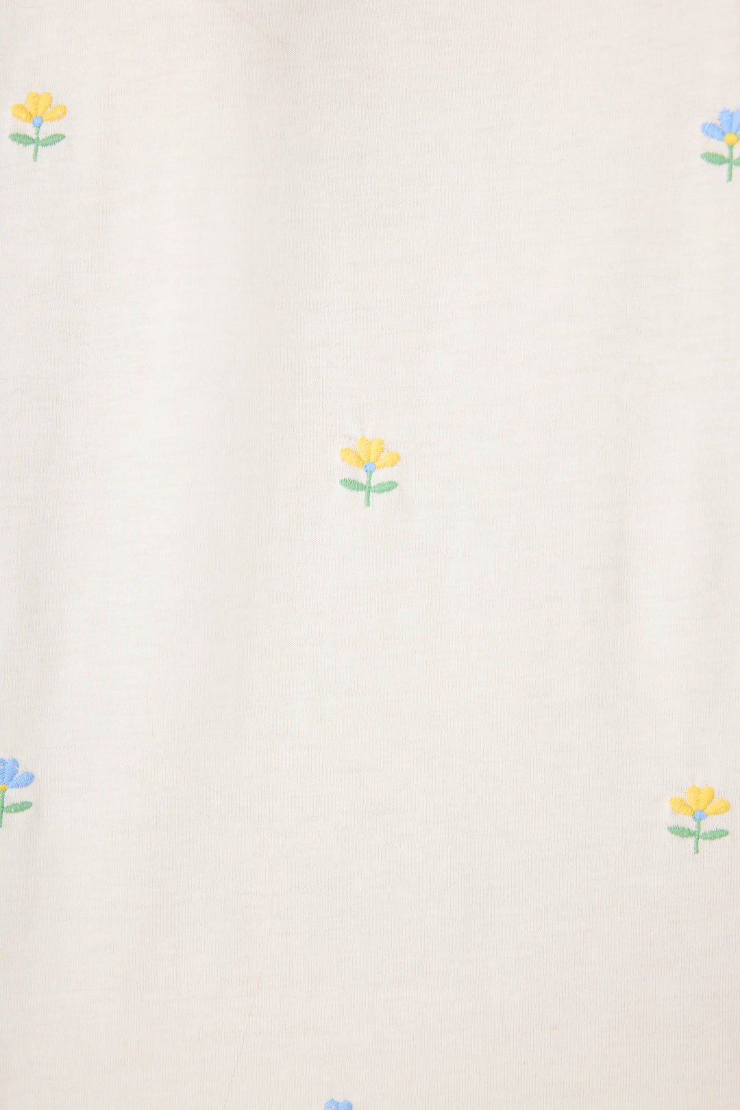 Ivory & embroidered mini floral women's lounge short with tie waist.