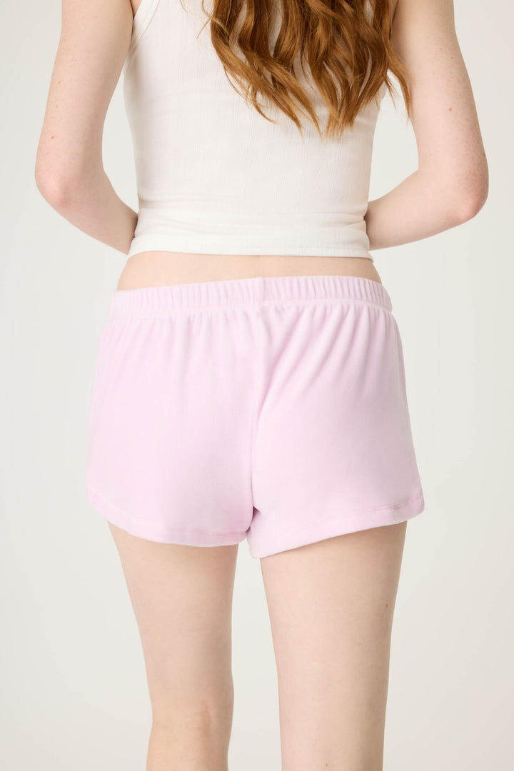 Women's pale lilac lounge short.