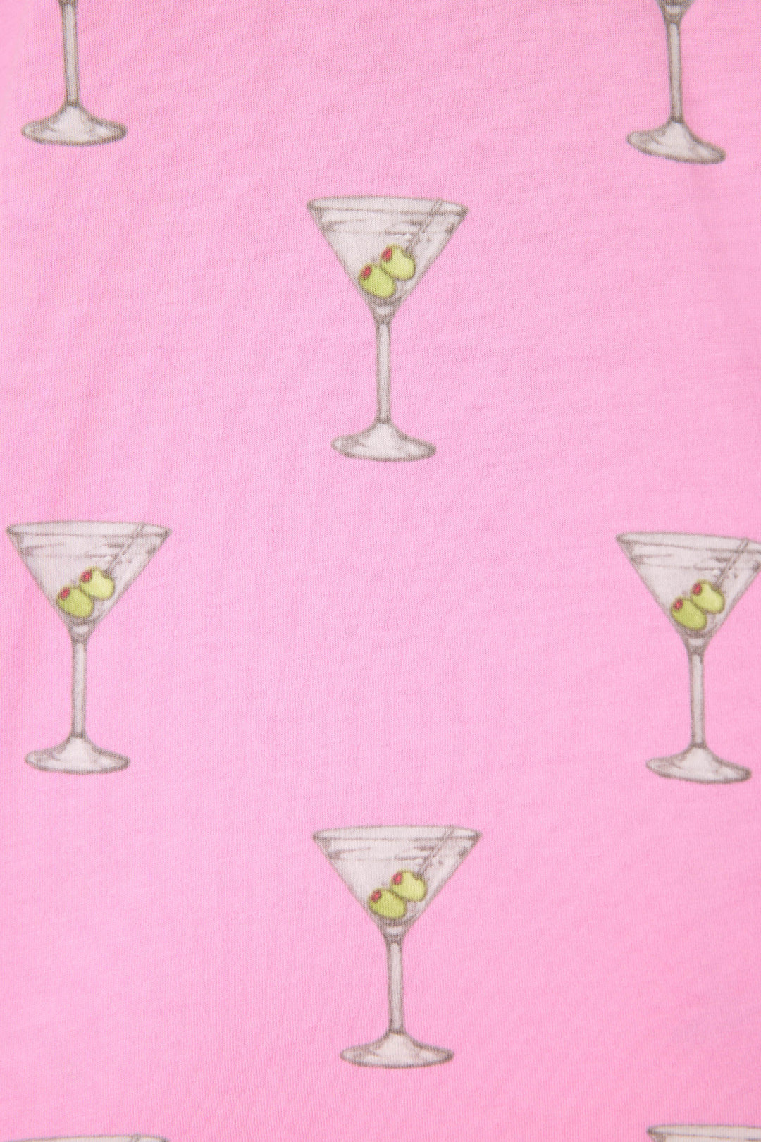 Pink martini print women's sleep tank top in cotton-blend jersey. Racer back with curved hem.