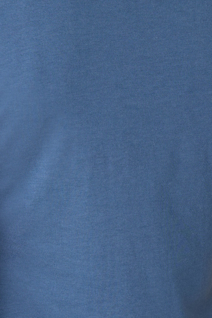 Navy sleeveless t-shirt with 'Ciao' red lettering graphic print on chest.