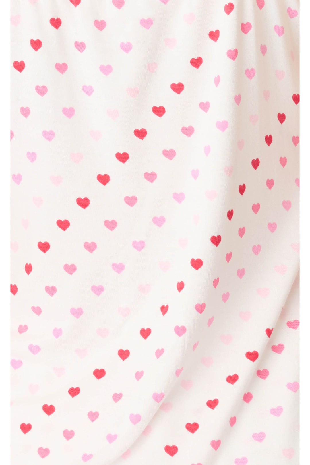 Women's white lace pj tank with pink heart pattern.