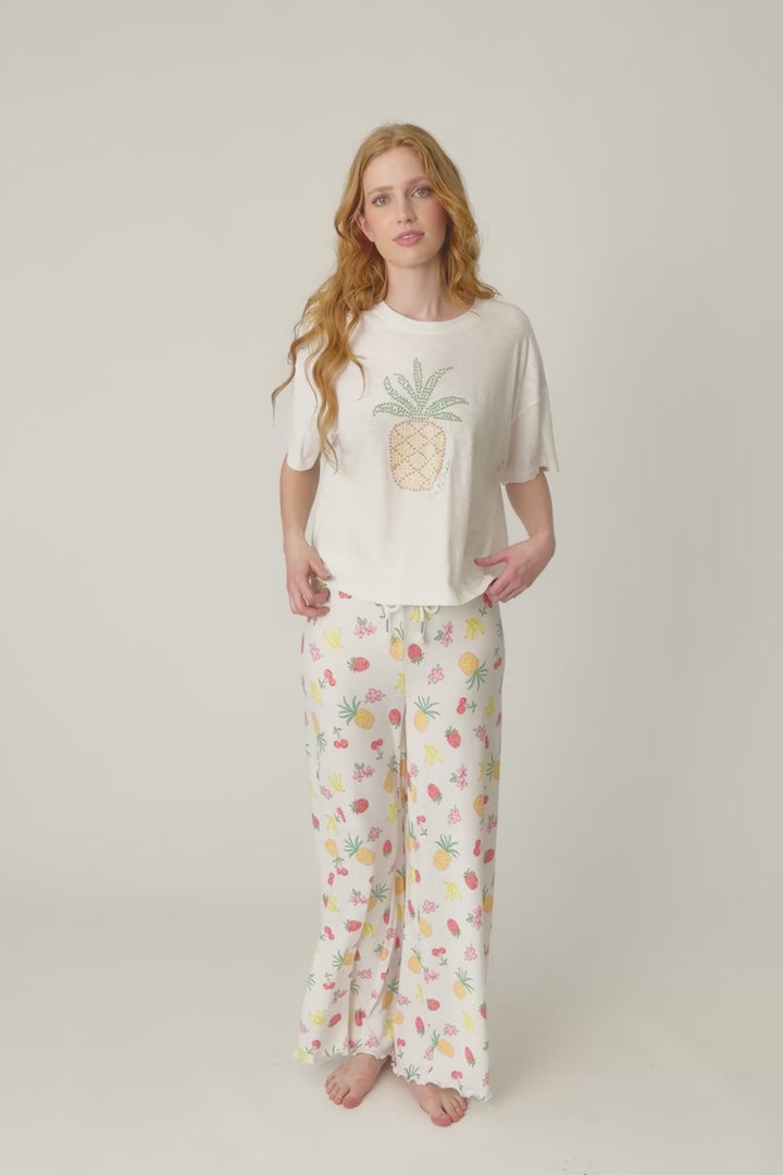 Viva la Vida Puff Paint Pineapple T-Shirt