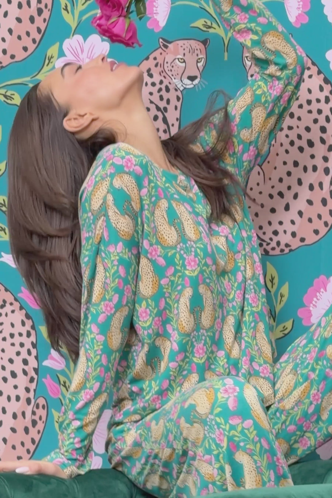 Cheetah Bonita Dreams Cheetah Print Long Sleeve Top