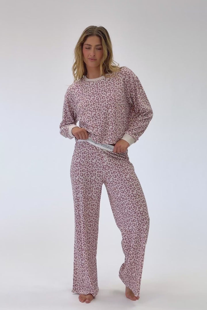 Boyfriend Boxer Leopard Print Long Sleeve PJ Set