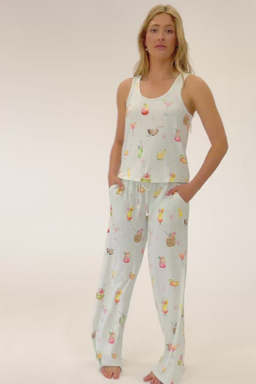 It's Five O'clock Somewhere Cocktail Print Tank Top