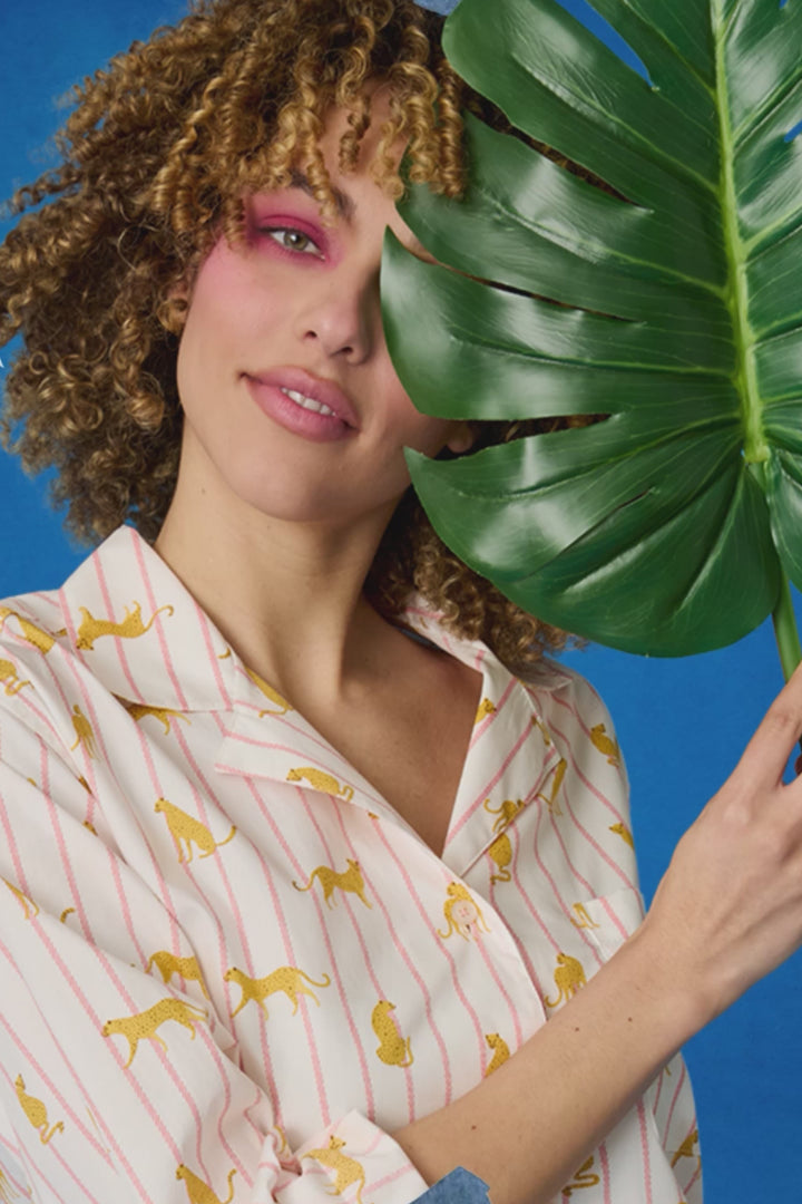 Afterparty Poplin Cheetah Charm Short PJ Set