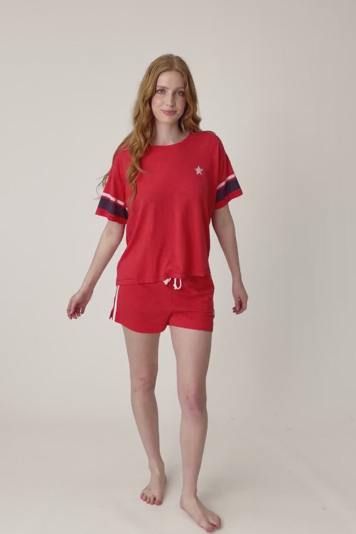 Star Spangled Summer True Scarlet Short Sleeve Top