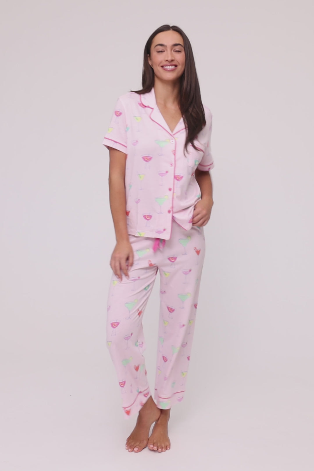 Whimsy Sip Happens Cropped PJ Set