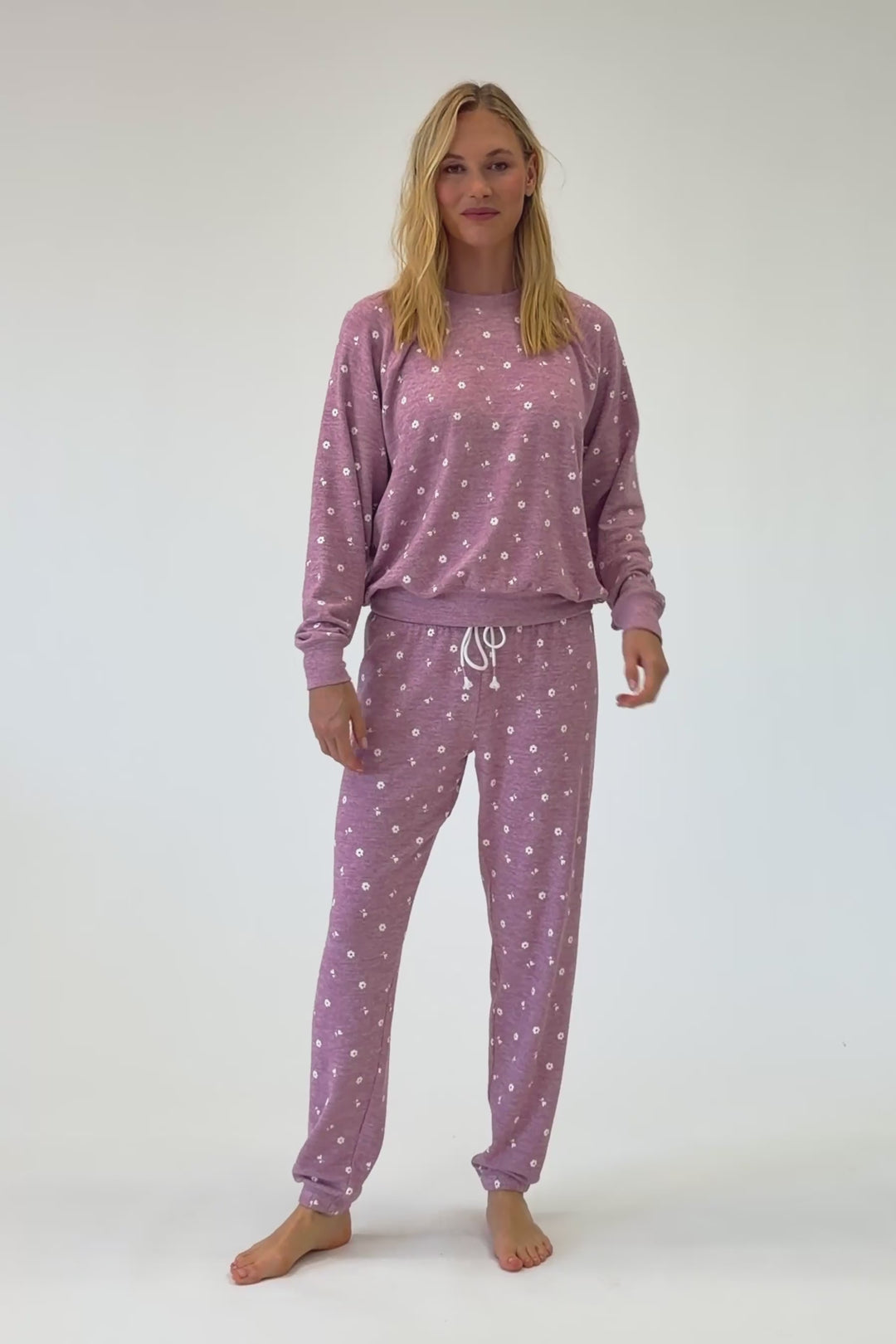 Tiny Blooms Polka Dot Pajama Jogger Pants