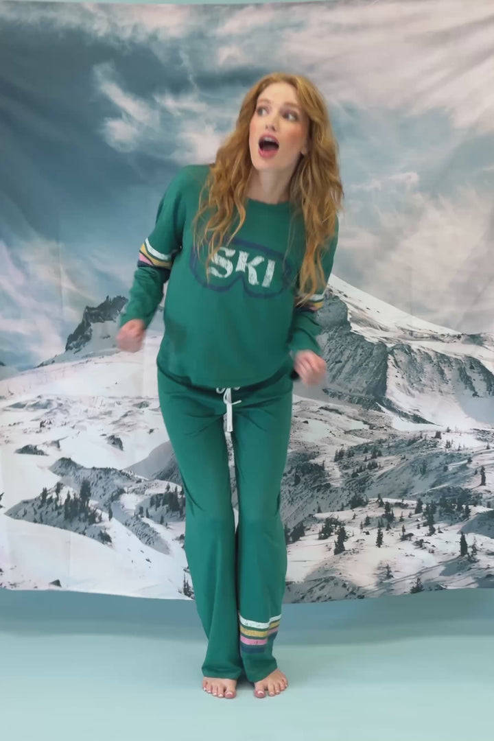 Ski Goggles Graphic Long Sleeve Pajama Set