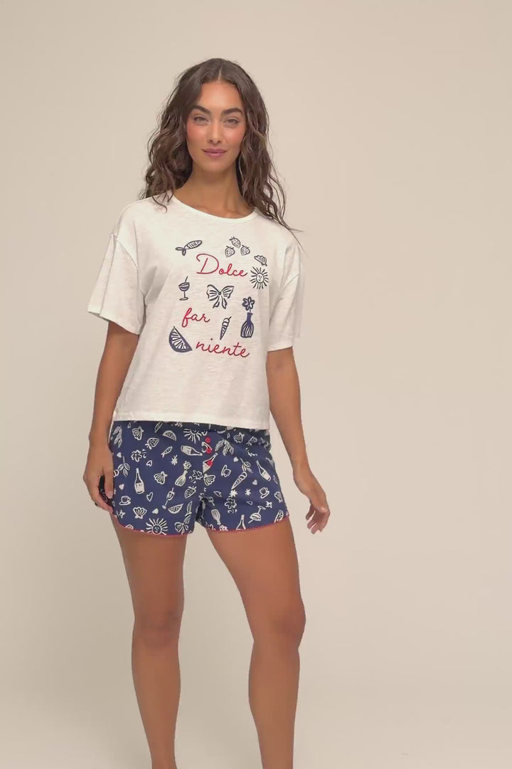 Playful Prints Dolce Far Niente Short PJ Set