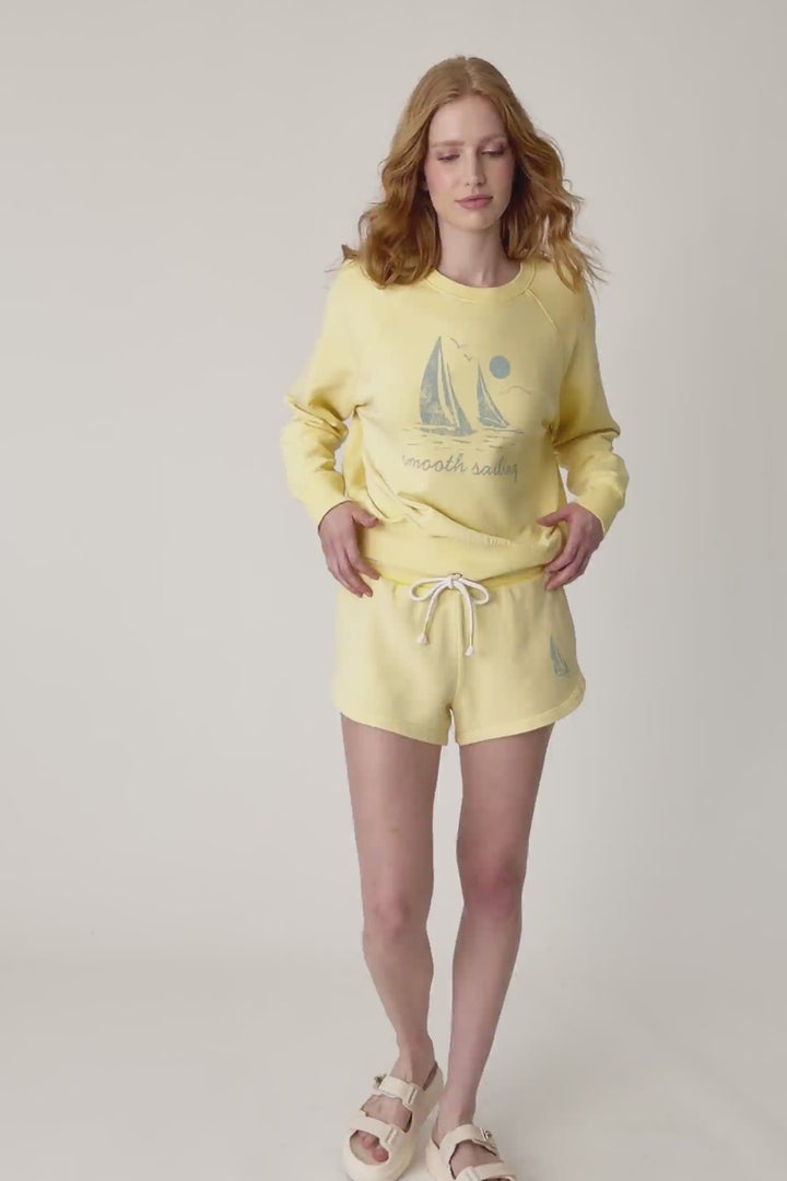 Meet Me By The Sea Smooth Sailing Graphic Print Sweater