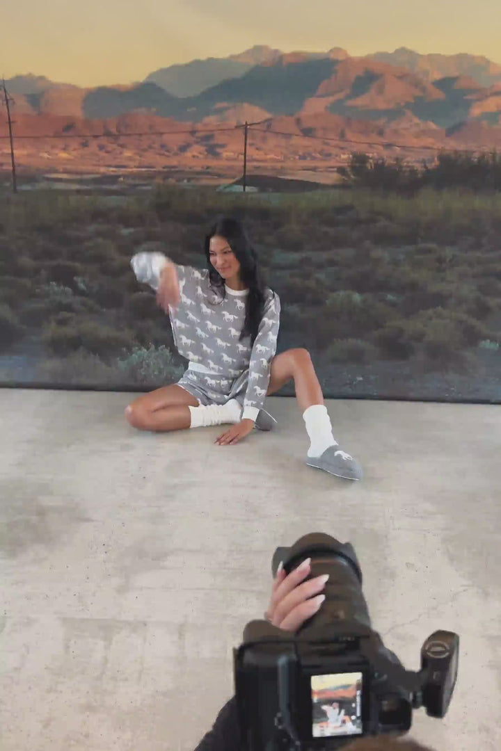 Boyfriend Boxer Horse Print Shorts Set