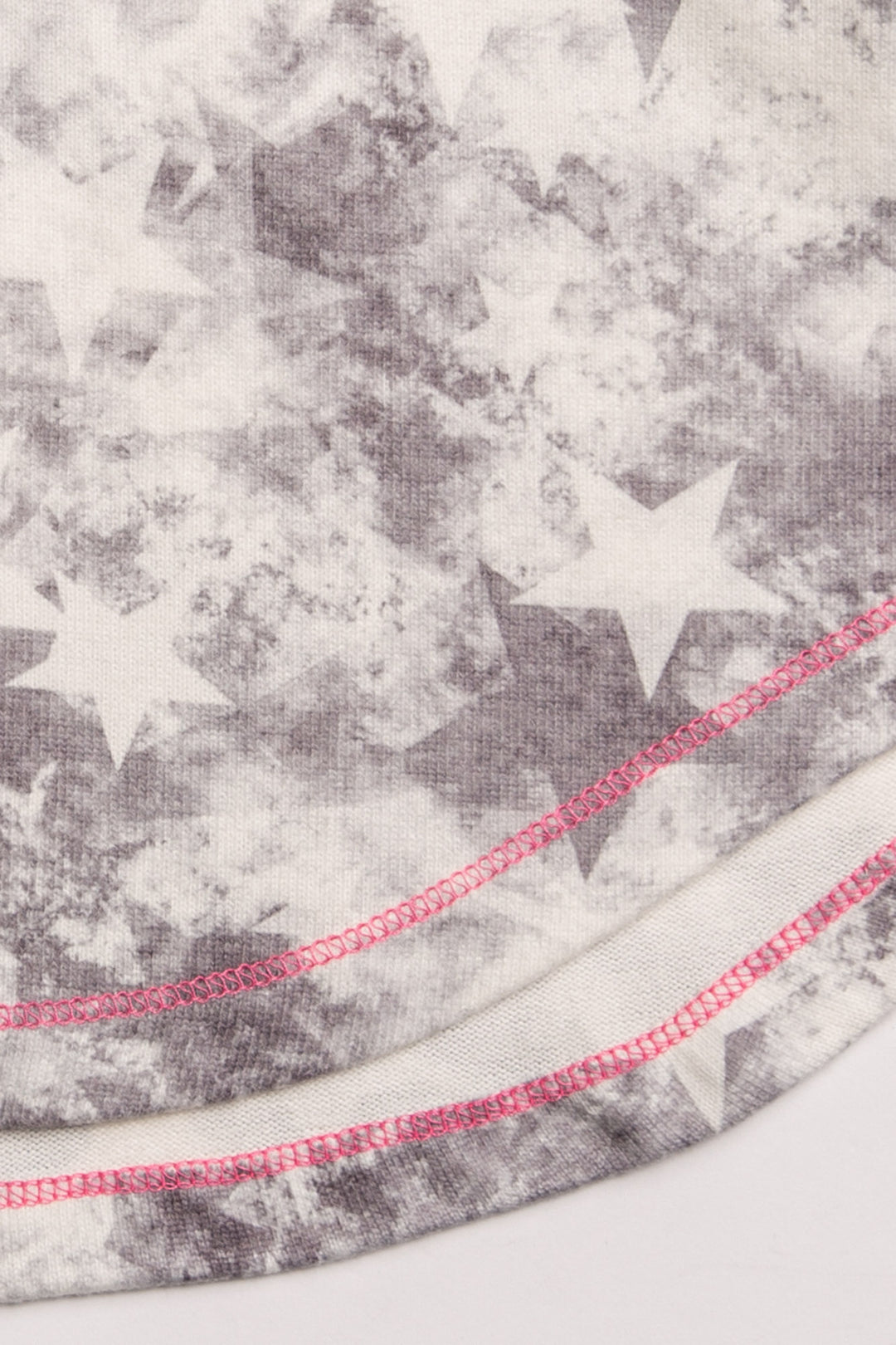 Scoop neck tank top with racer-back. Soft peachy jersey in ivory-black tie-dye star print. (7196189032548)