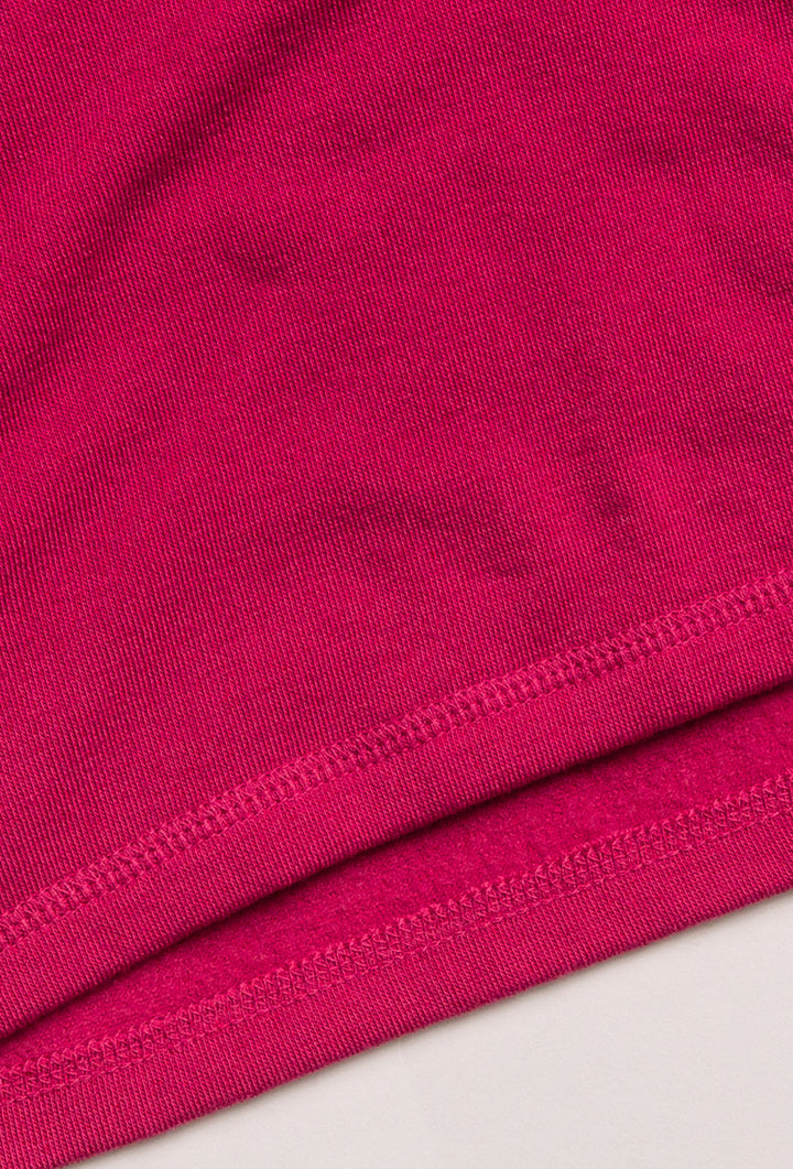 Maroon pullover fleece top with open hem & WINE embroidery lettering on front. (7231868534884)