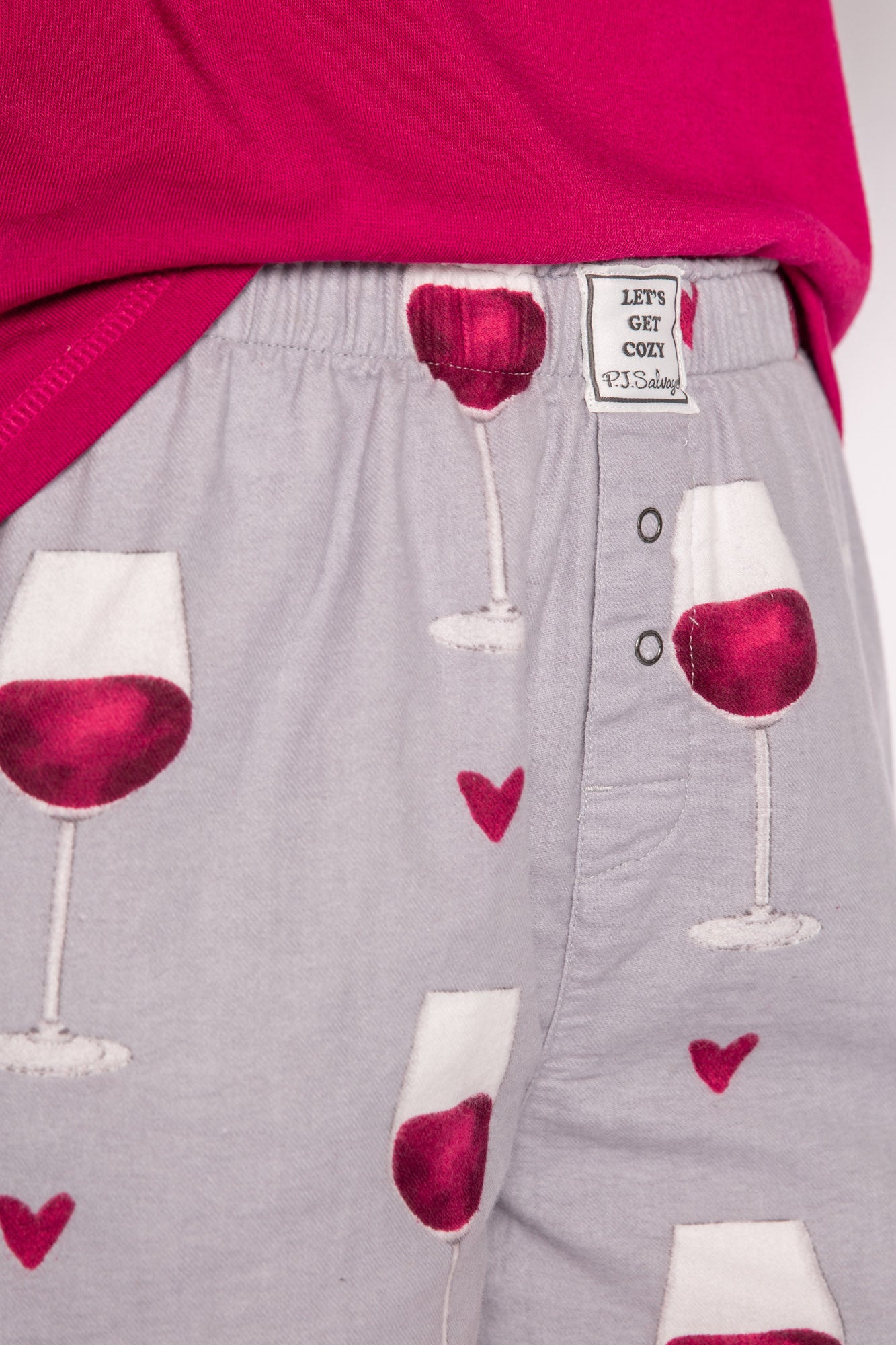 Women s Flannel Pajama Shorts Red Wine P.J. Salvage