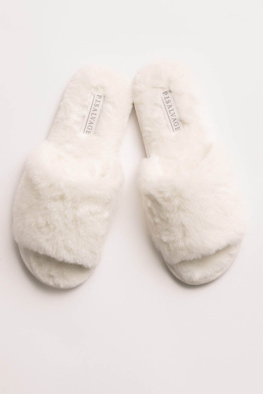 Faux fur slipper in pale grey & ivory leopard print. Open toe & molded outsole. (7231876857956)