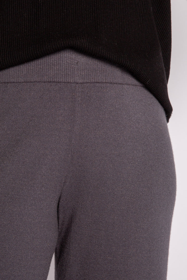 Sweater-knit lounge pant in charcoal with rib knit waistband (7231886000228)