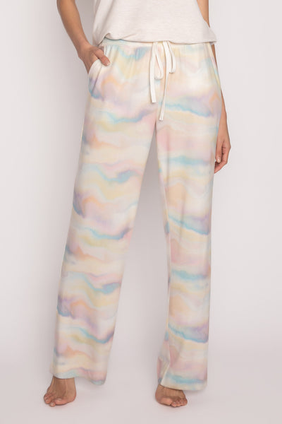 Pastel watercolor printed pajama pant. Soft butter jersey pj with pockets & straight leg. (7216606445668)