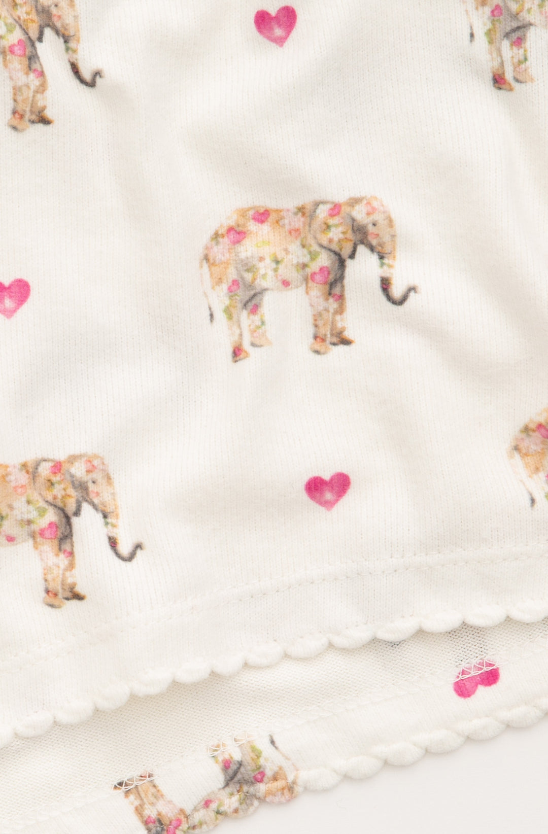 Ivory elephant-print sleep tank top. Neckline has picot trim. Relaxed fit. (7325667360868)