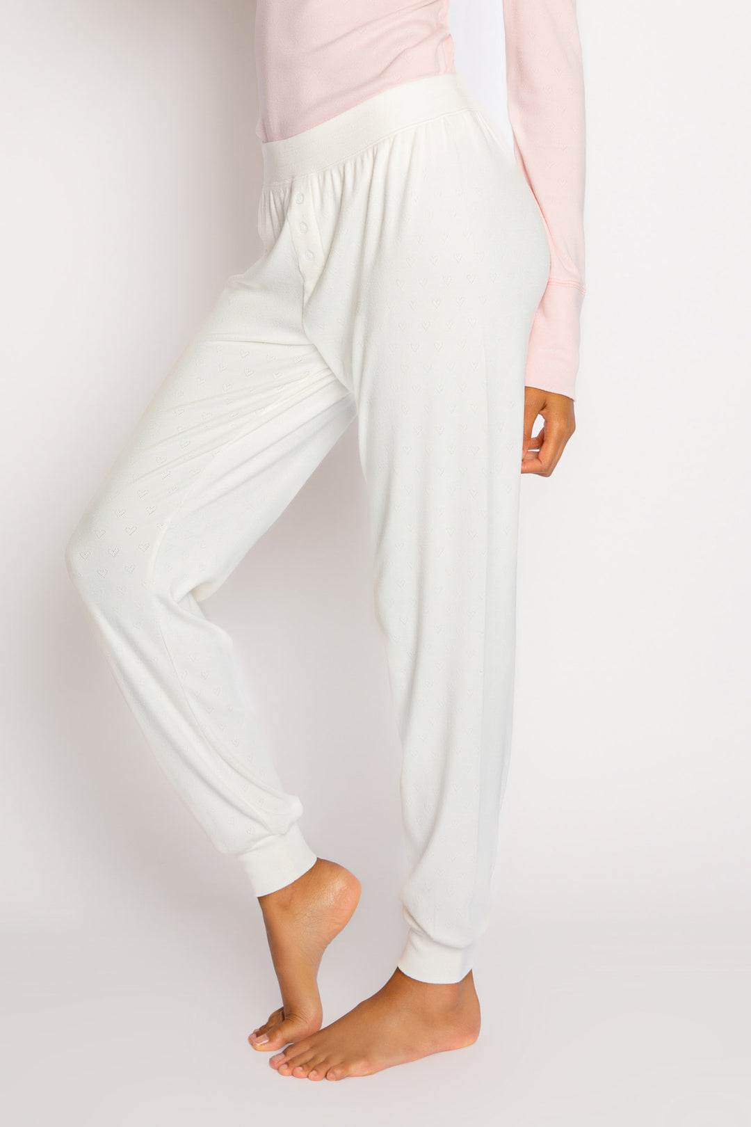 Women's Classic Ivory Pajama Pants Pointelle Hearts – P.J. Salvage