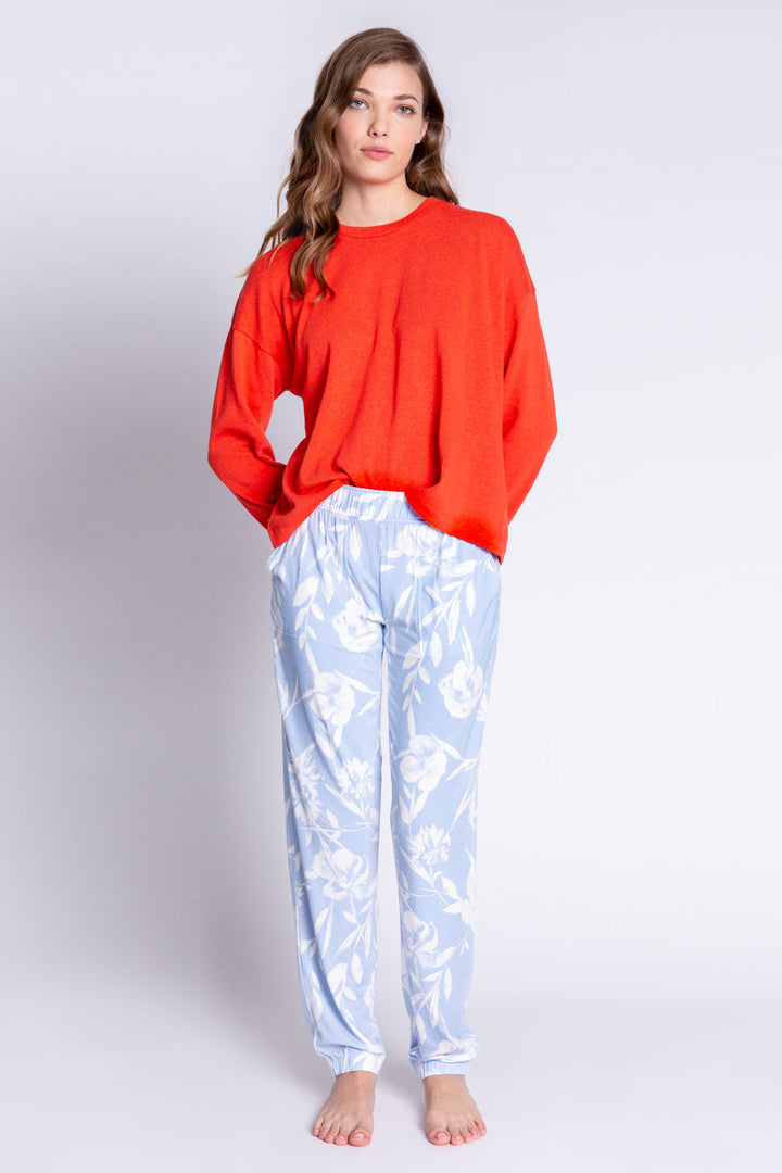 Long sleeve t-shirt boxy fit tee in modal-cotton slub jersey. (6589213016164)