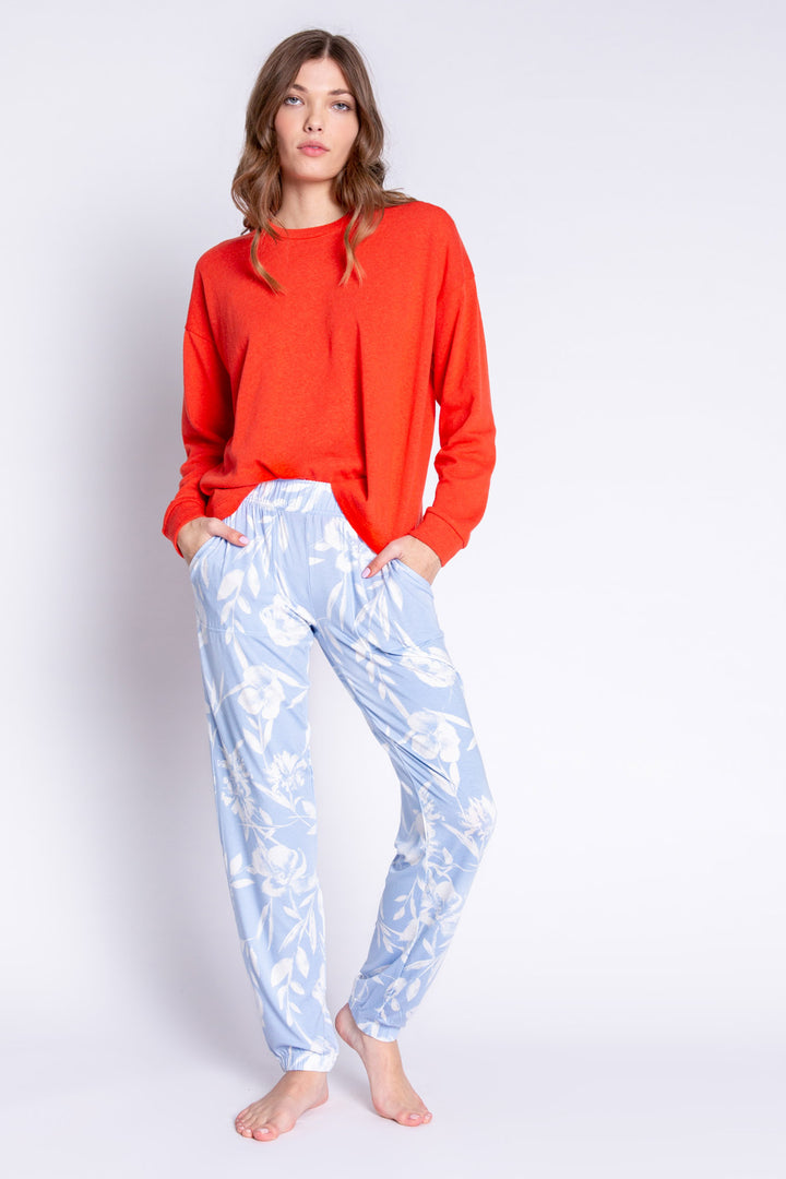 Long sleeve t-shirt boxy fit tee in modal-cotton slub jersey. (6589213016164)