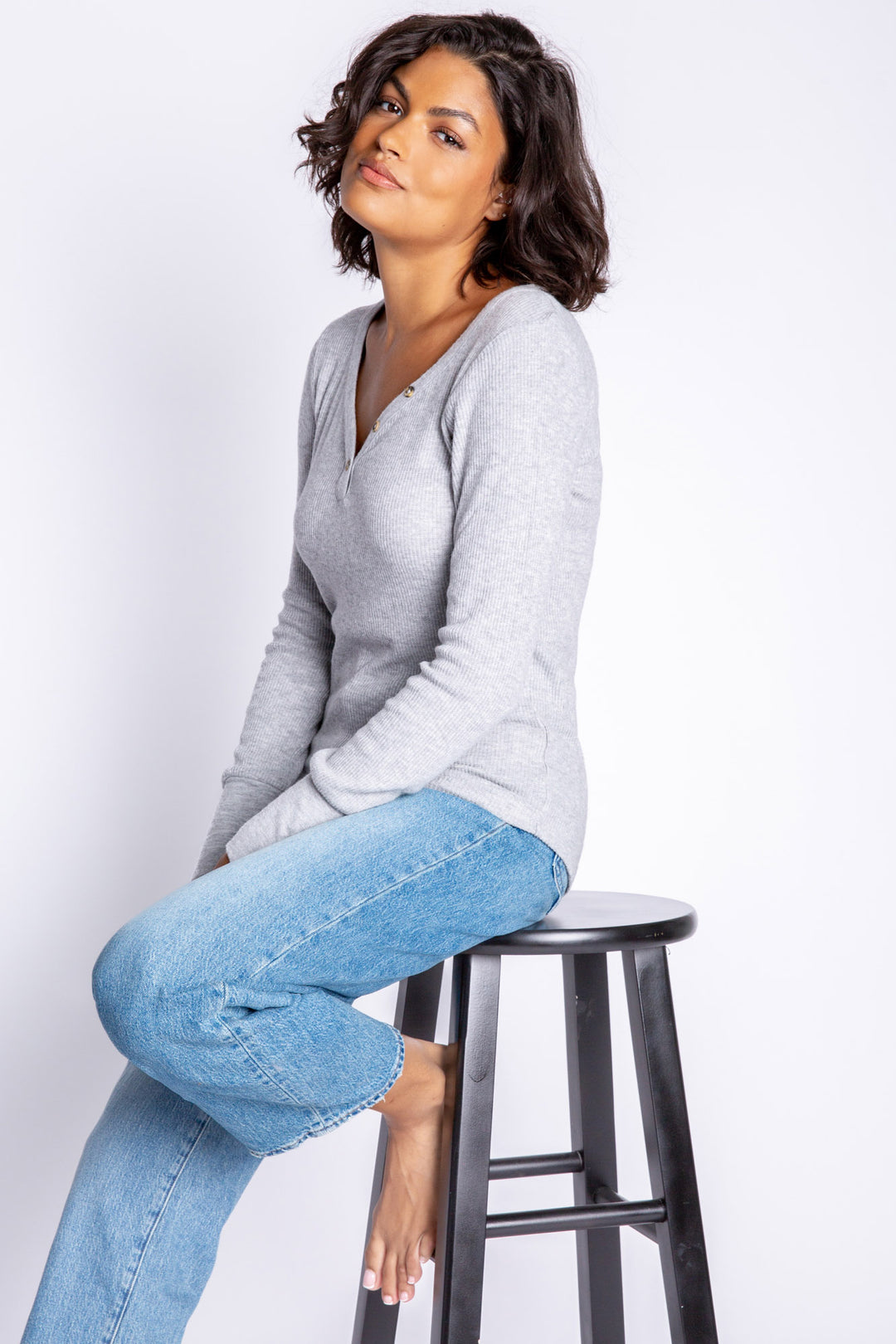 Textured Essentials Long Sleeve Top (6612551073892)