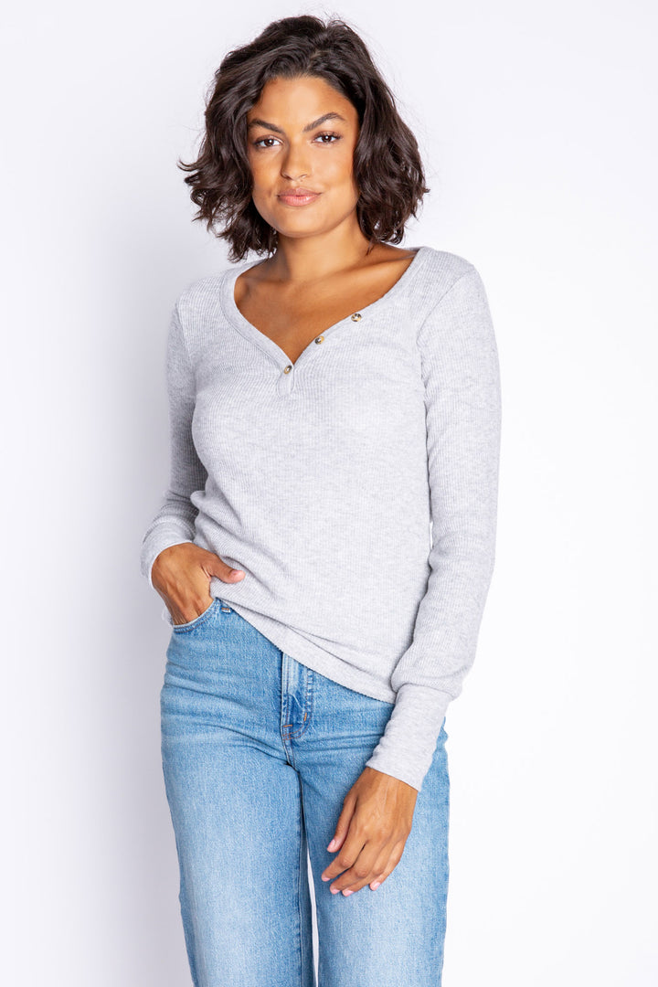 Textured Essentials Long Sleeve Top (6612551073892)