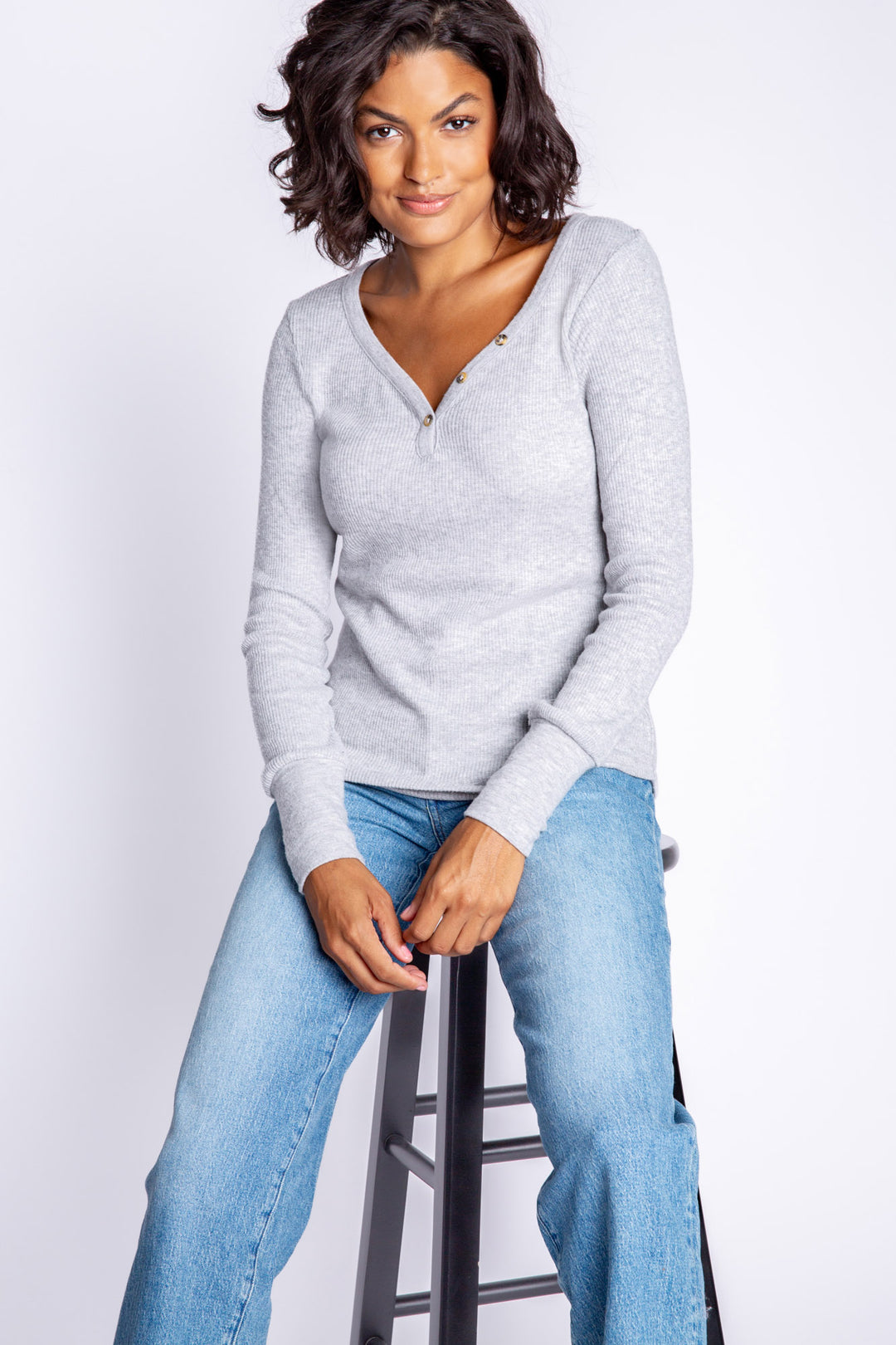Textured Essentials Long Sleeve Top (6612551073892)